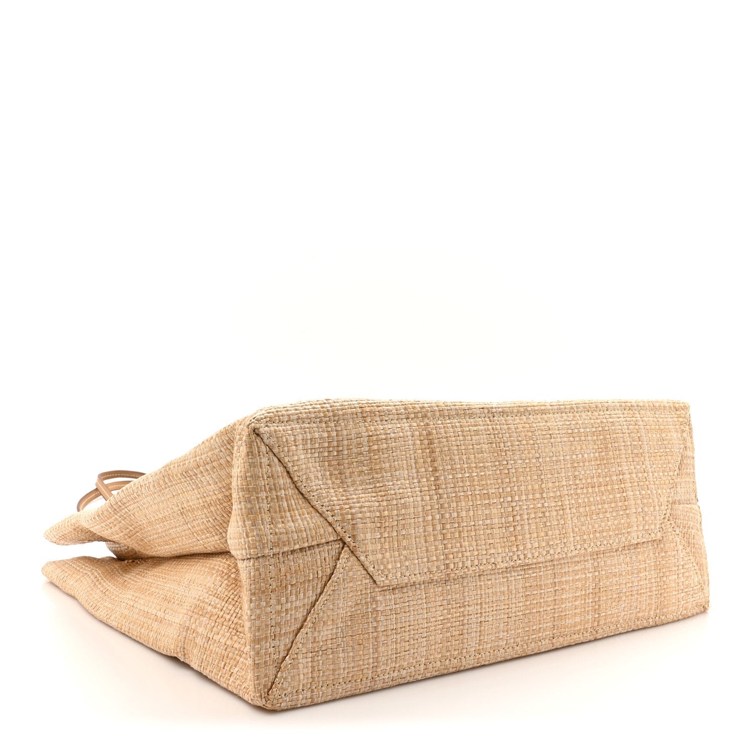 Raffia Logo Tote Naturale