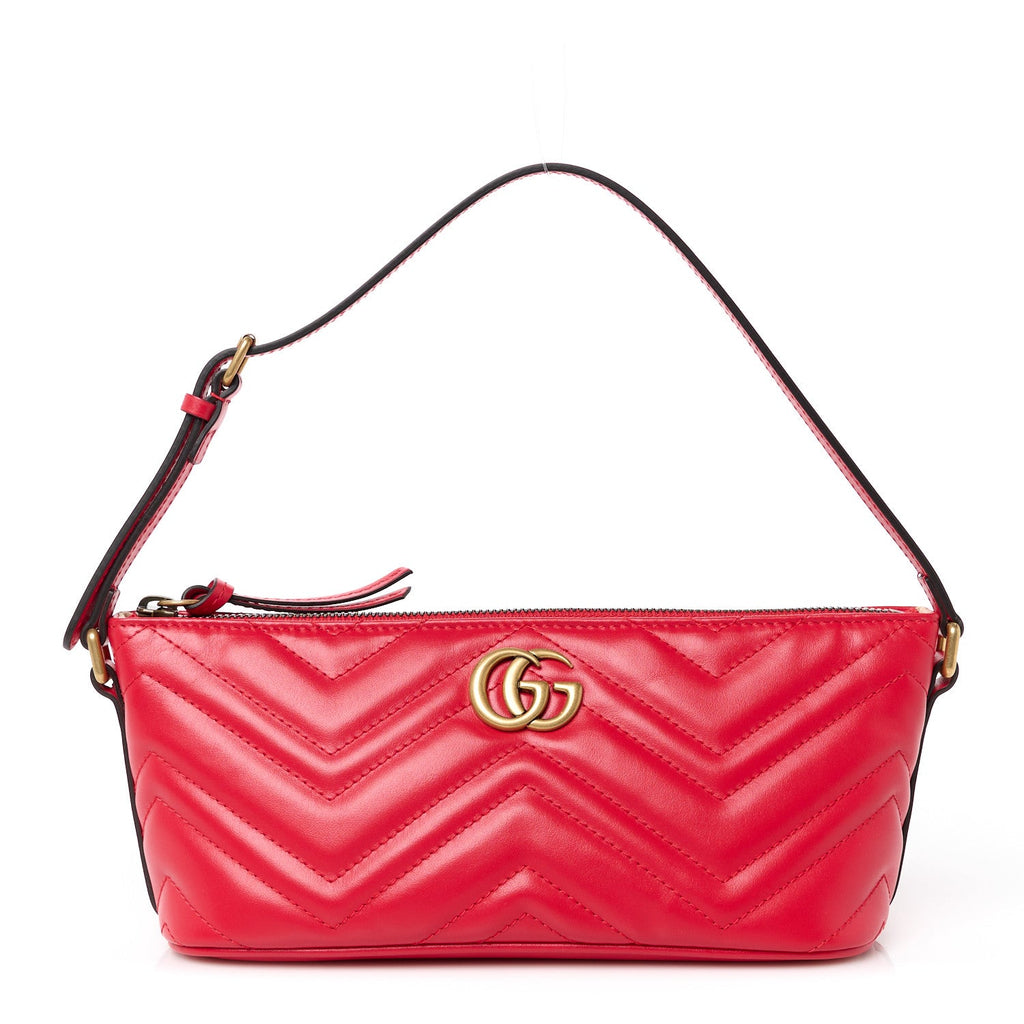 Calfskin Matelasse Chevron GG Marmont Sling Shoulder Bag Rosso