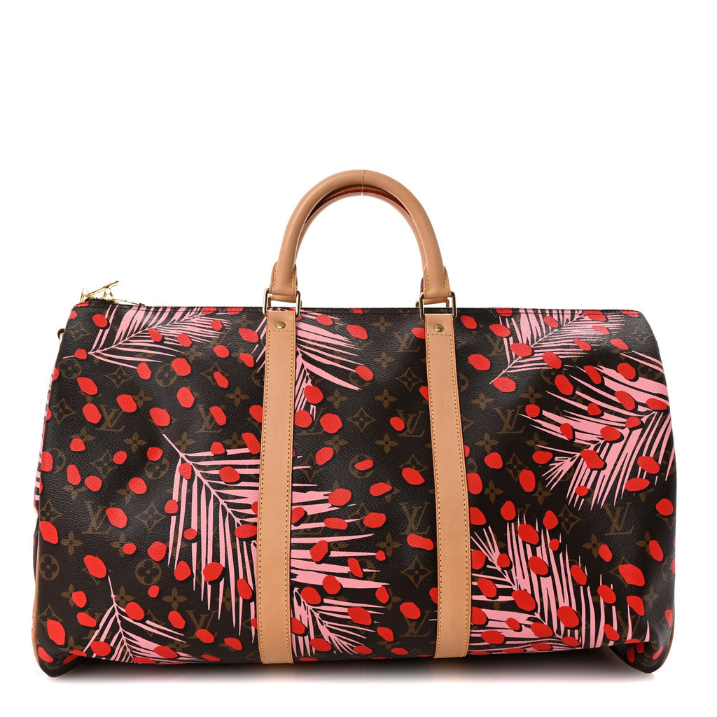 Monogram Jungle Dots Keepall Bandouliere 50 Sugar Pink Poppy