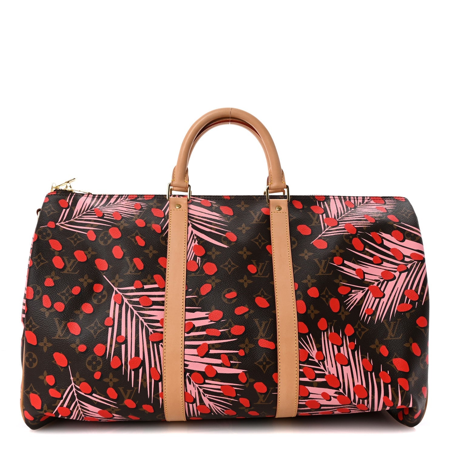 Monogram Jungle Dots Keepall Bandouliere 50 Sugar Pink Poppy