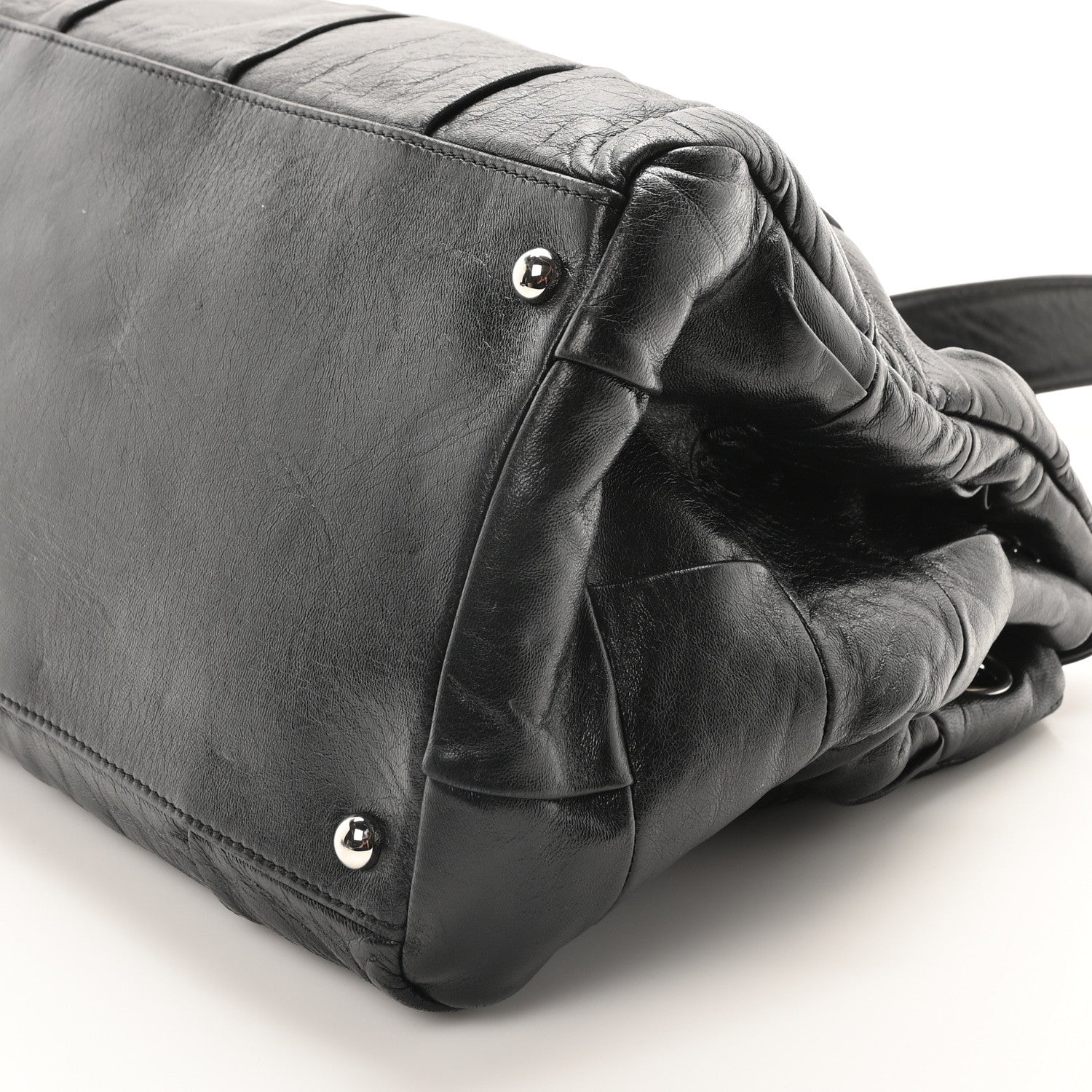 Lambskin Igloo Shoulder Bag Black