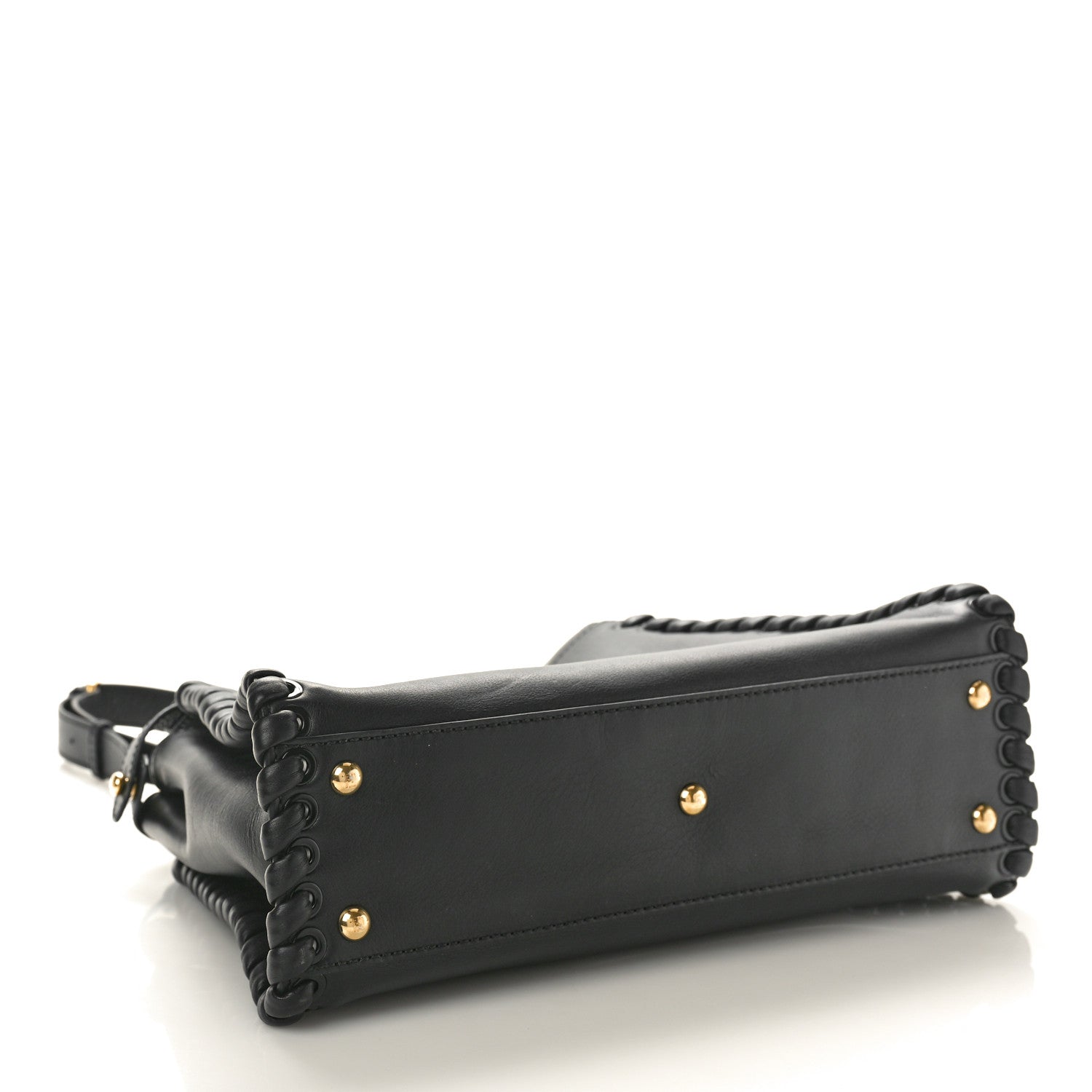 Vitello Seta Lace Up Medium Peekaboo Iconic Satchel Black