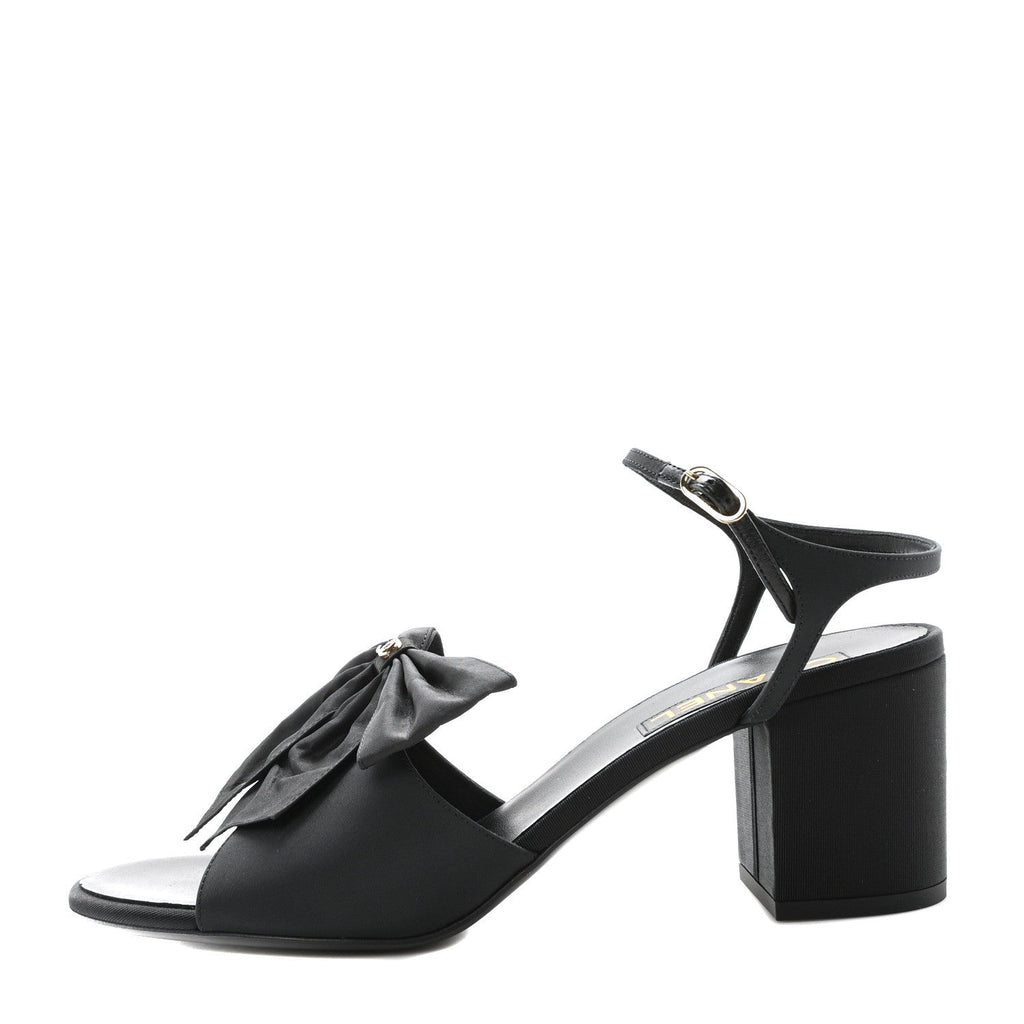 Silk Bow CC Platform Sandals 41 Black