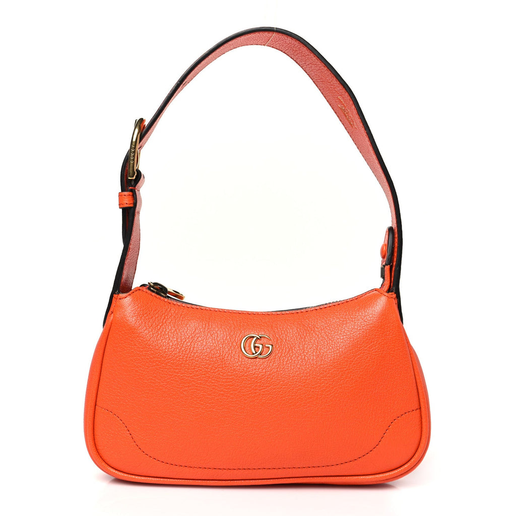 Goatskin Mini Aphrodite Shoulder Bag Orange