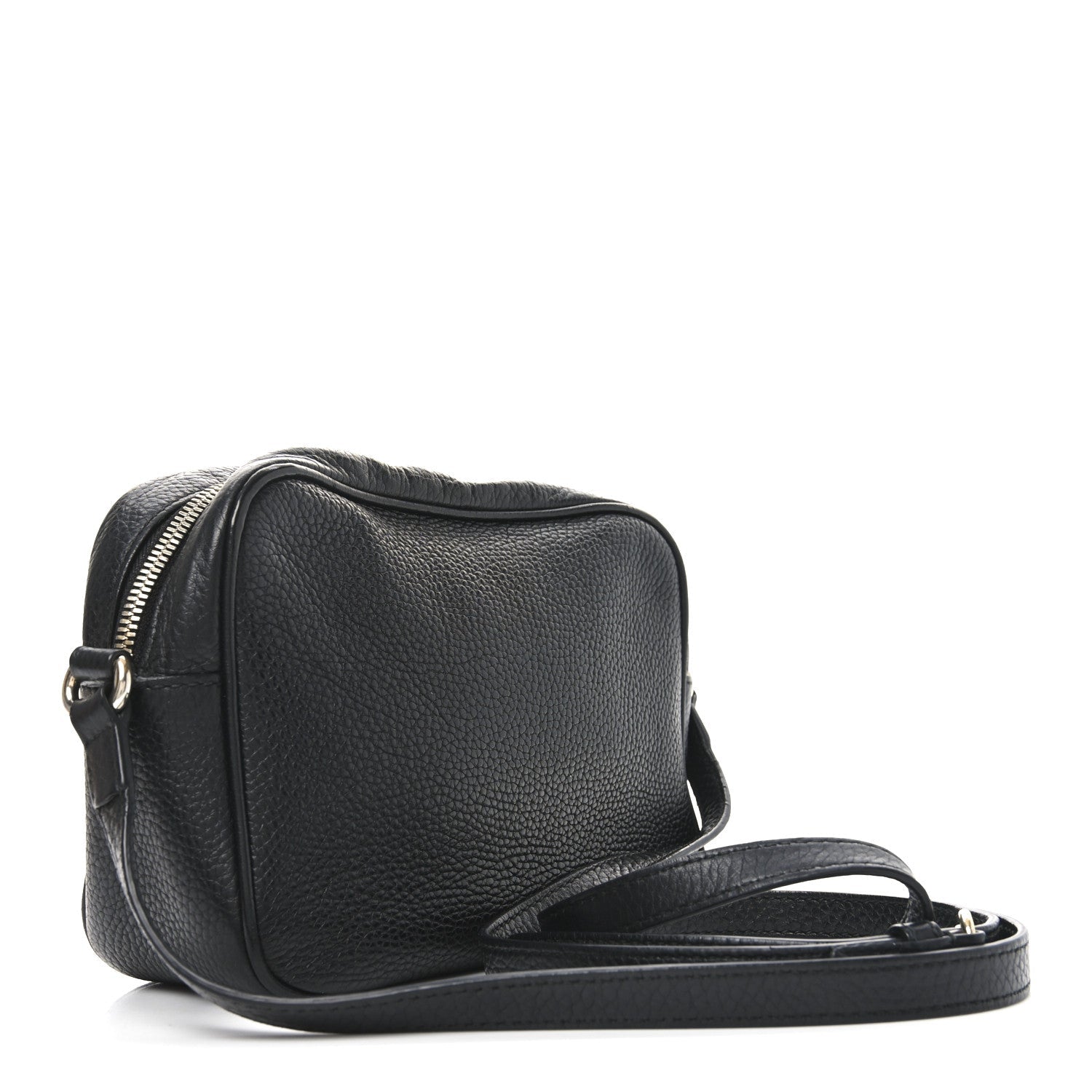 Pebbled Calfskin Small Soho Disco Bag Black