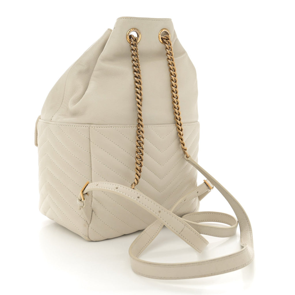 Lambskin Matelasse Monogram Joe Backpack Cream