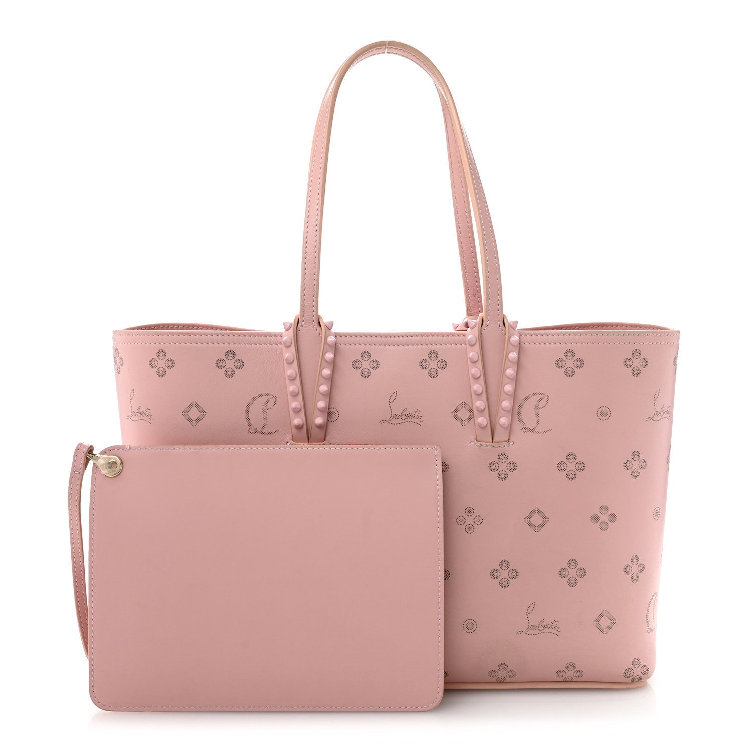 Calfskin Loubinthesky East West Cabata Tote Rosy