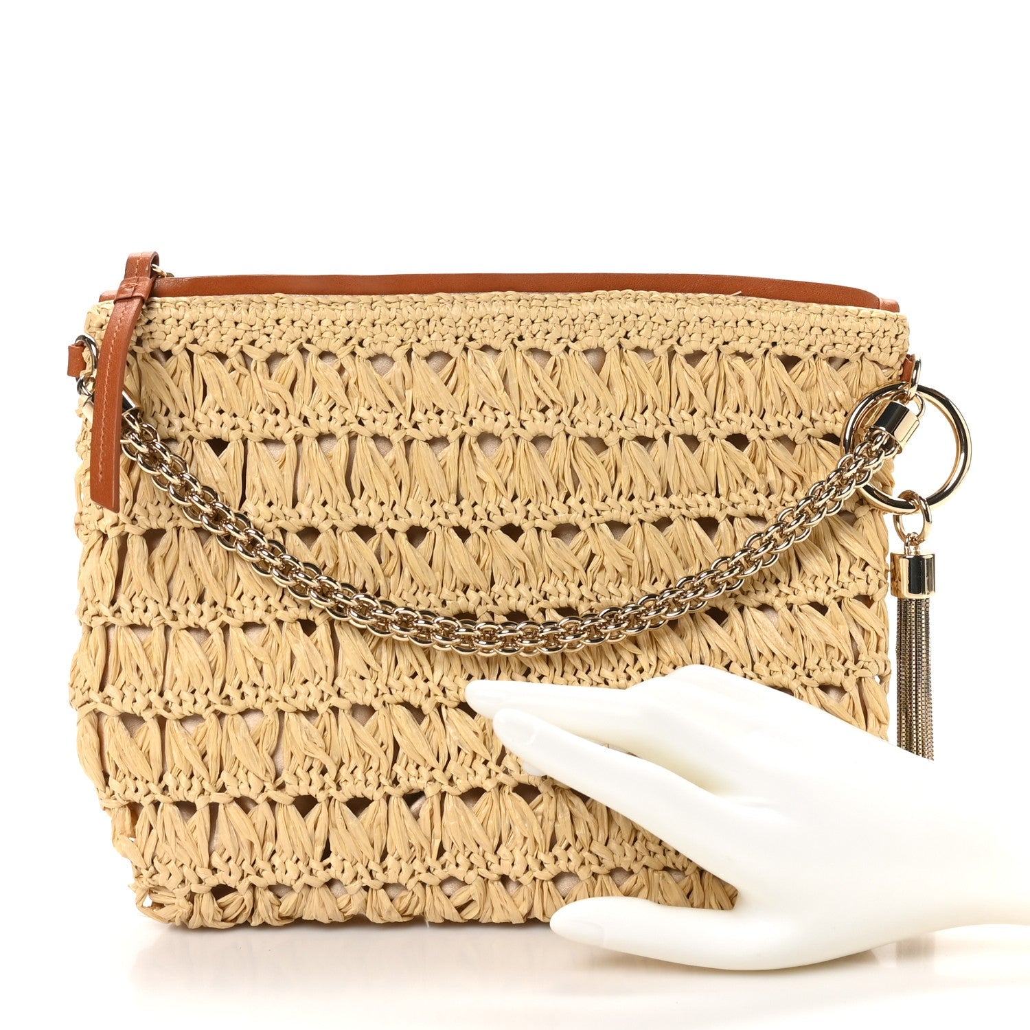 Raffia Callie Tassel Shoulder Bag Natural