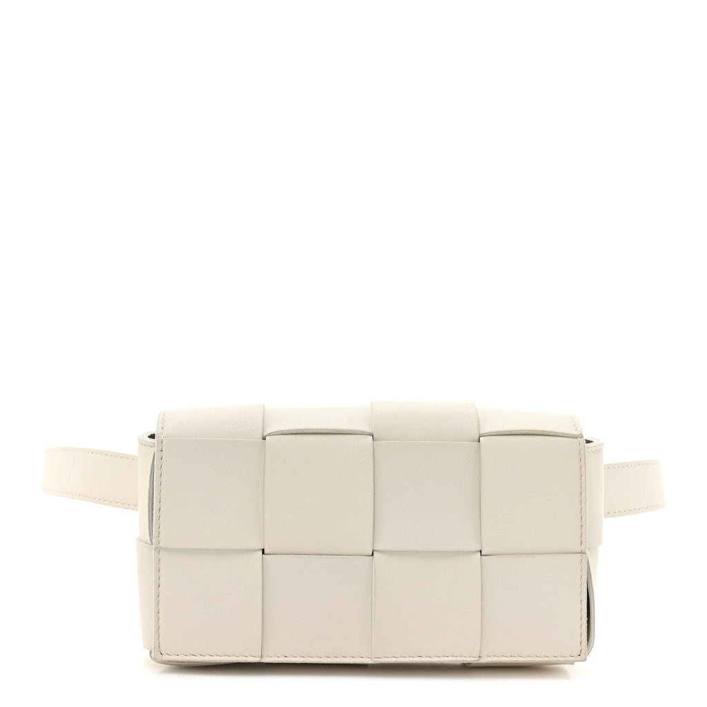 Nappa Maxi Intreccio The Belt Cassette Bag White