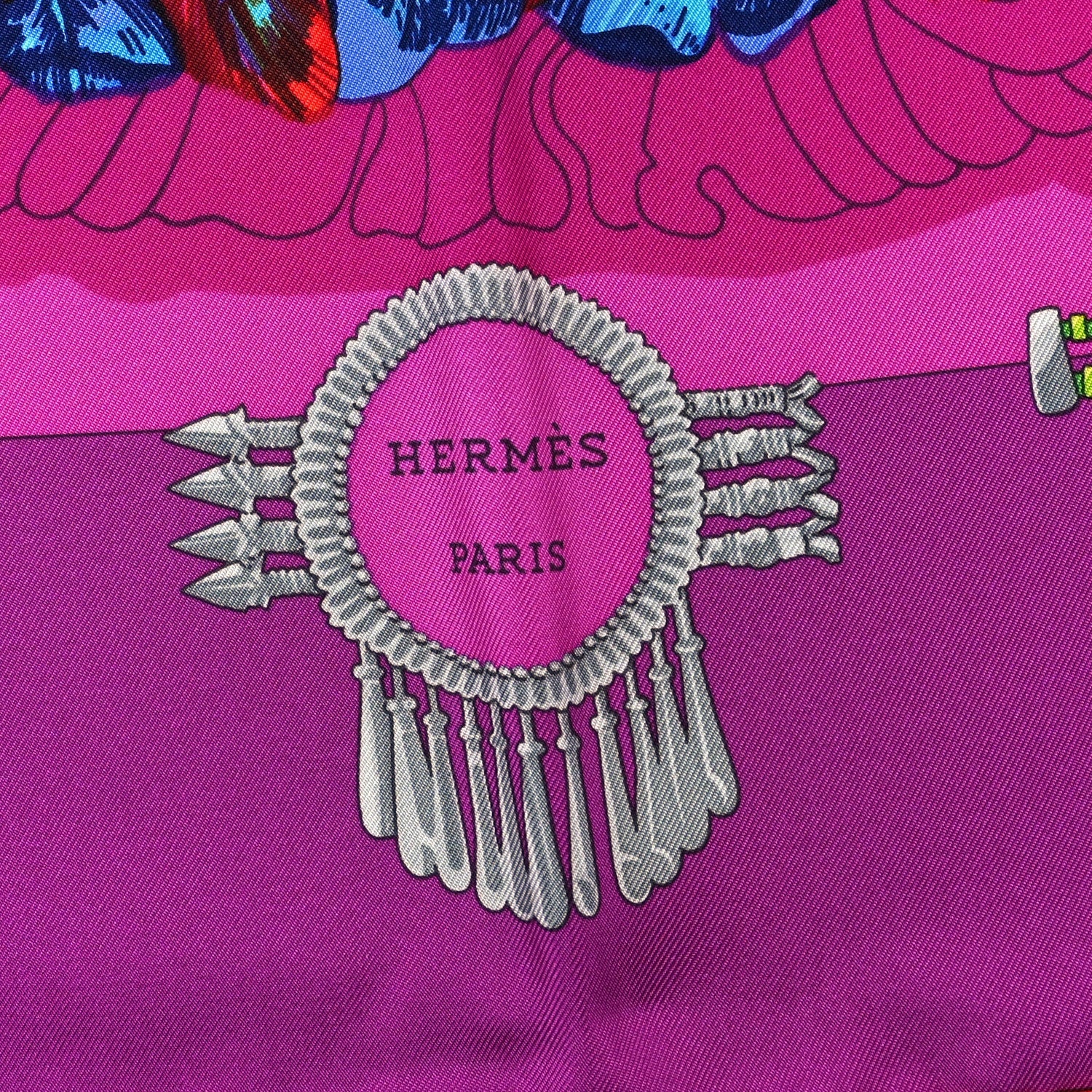 Silk Mexique Scarf 90 Fuchsia