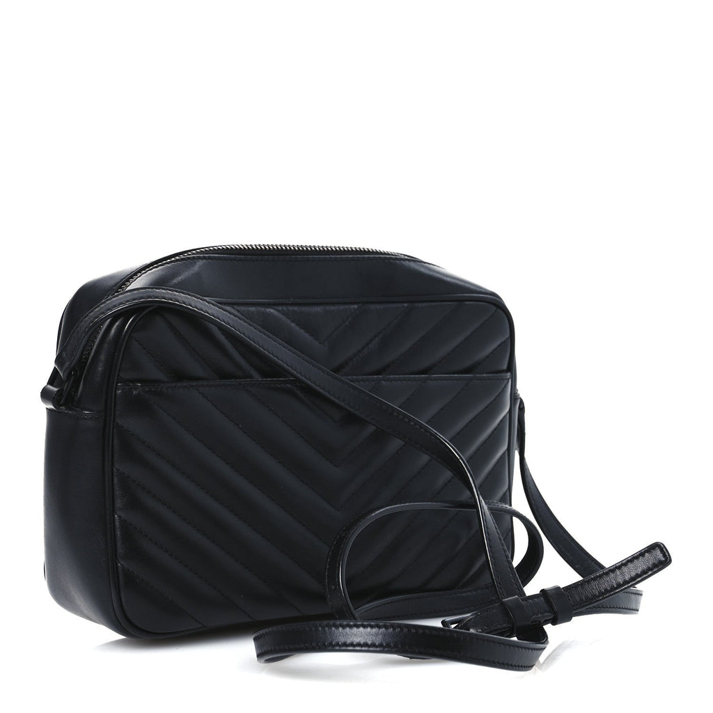 Calfskin Matelasse Monogram Monochrome Lou Camera Bag Black