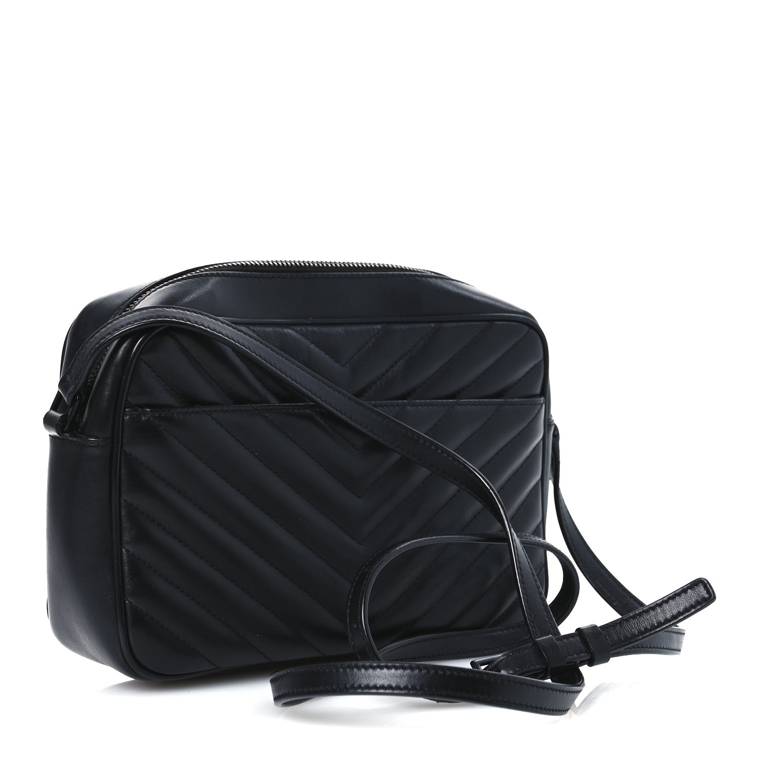 Calfskin Matelasse Monogram Monochrome Lou Camera Bag Black