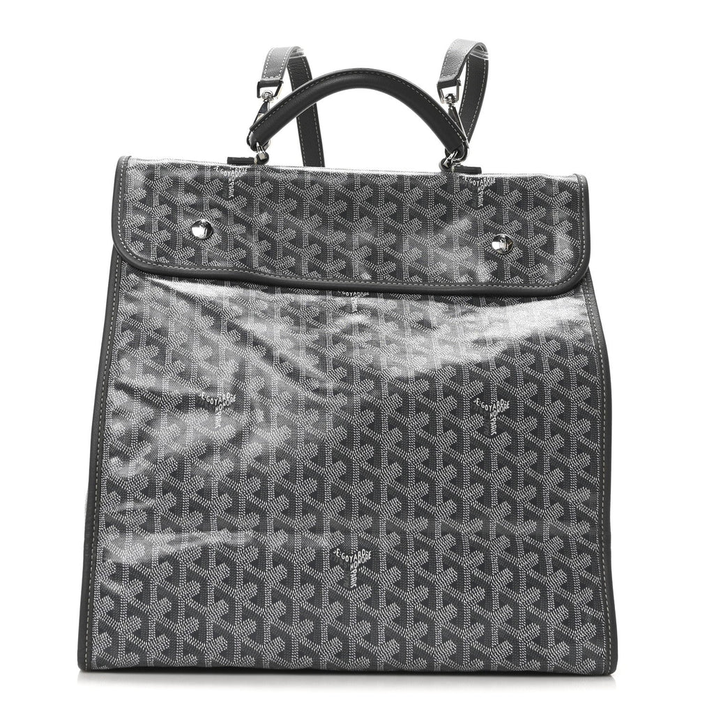 Goyardine Saint Leger Soft Briefcase Backpack Grey