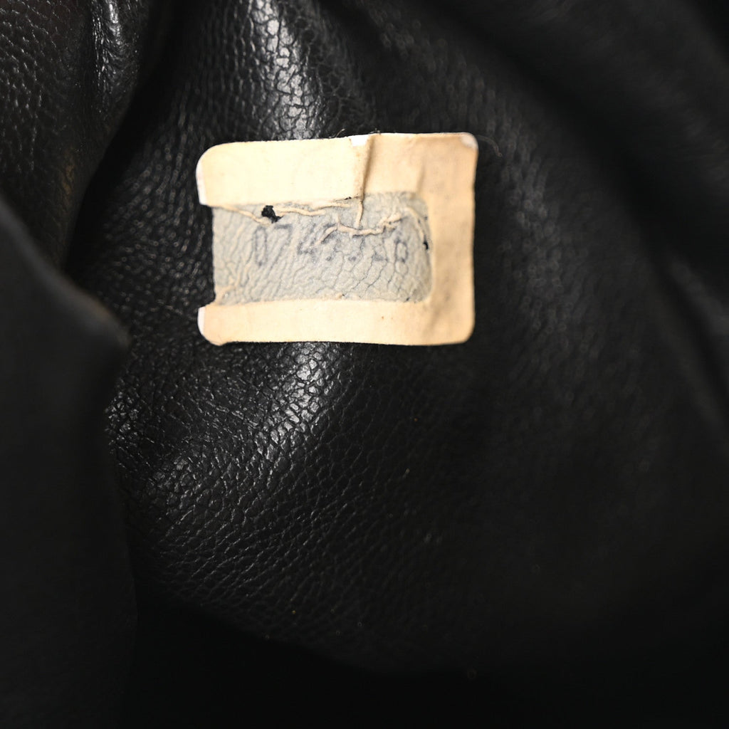 Lambskin Quilted Drawstring Bucket Bag Black