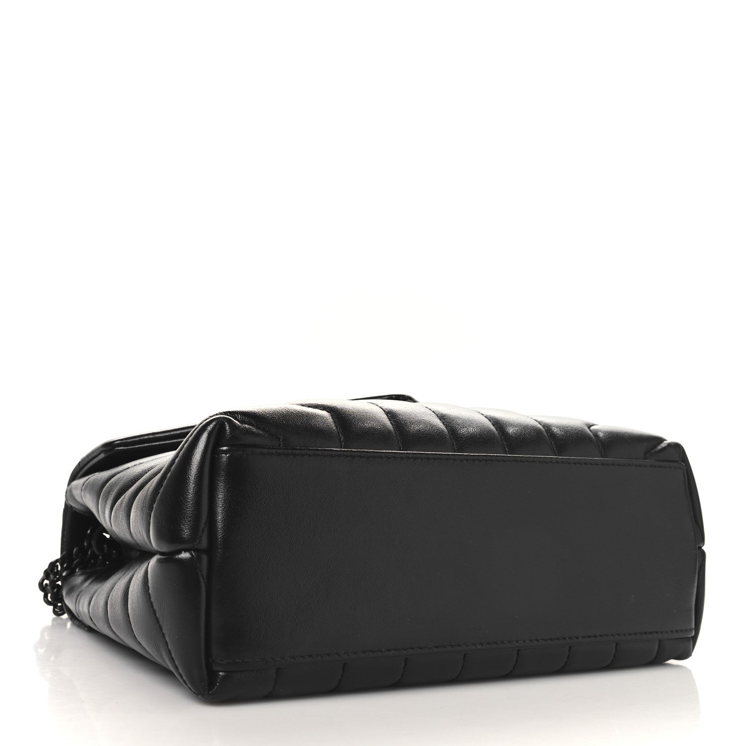 Calfskin Y Quilted Monogram Monochrome Small Loulou Chain Satchel Black