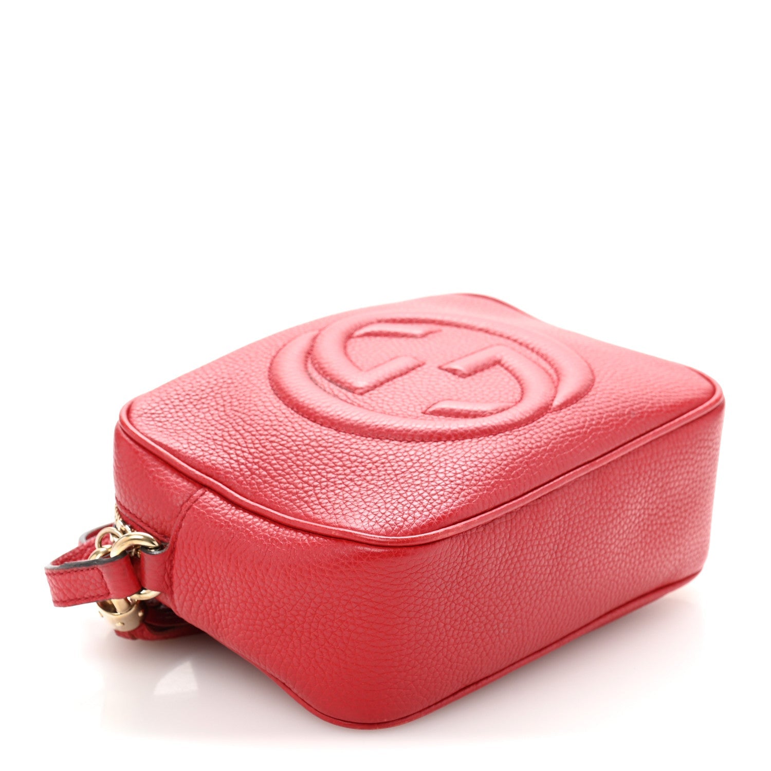 Pebbled Calfskin Small Soho Disco Bag Tabasco Red