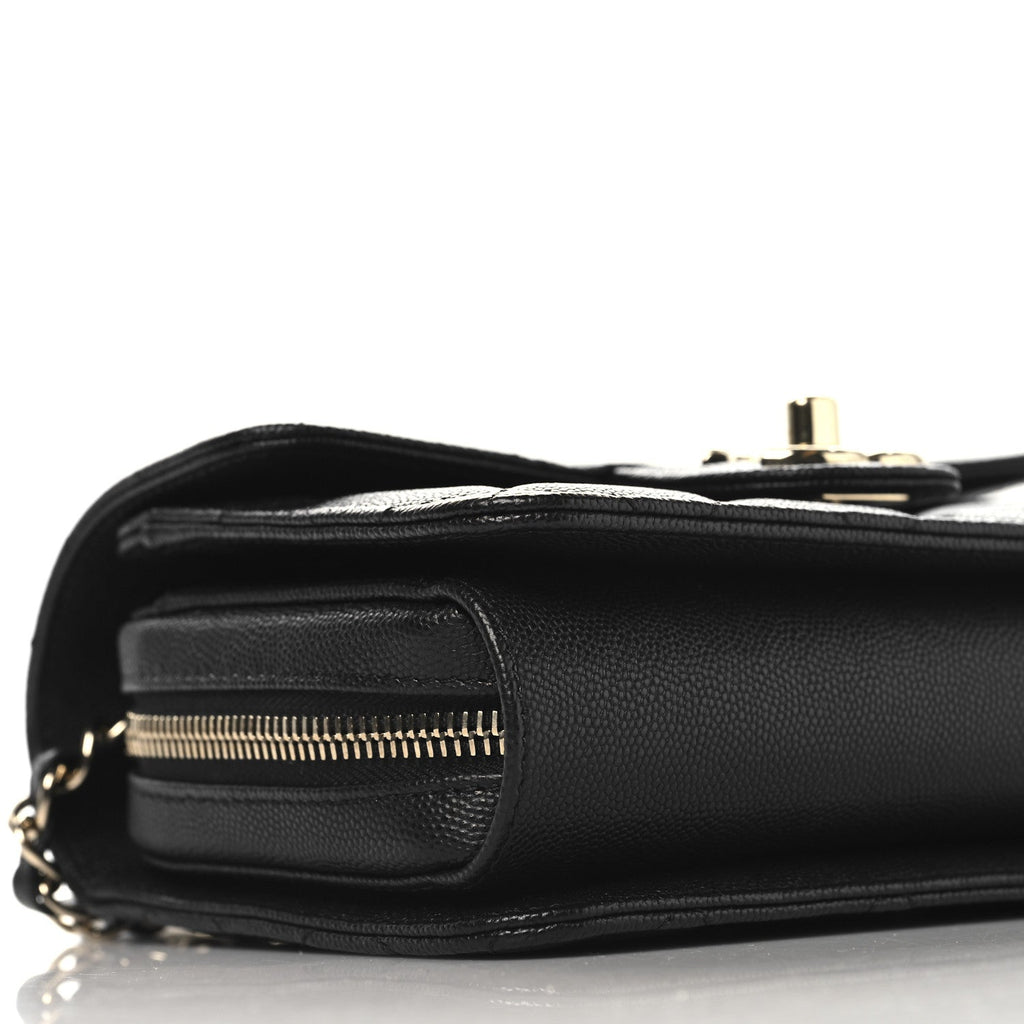 Caviar Quilted Like A Wallet Flap Black