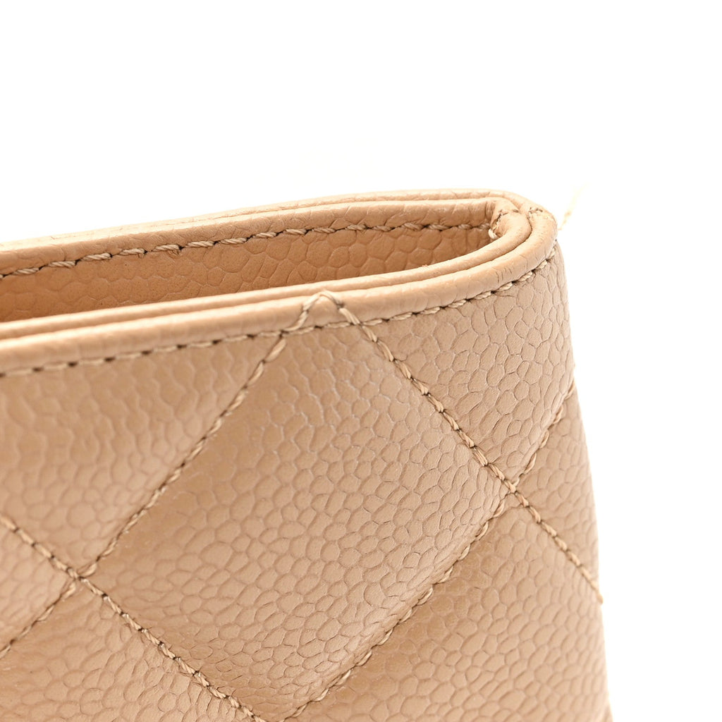 Caviar Quilted Medallion Tote Beige