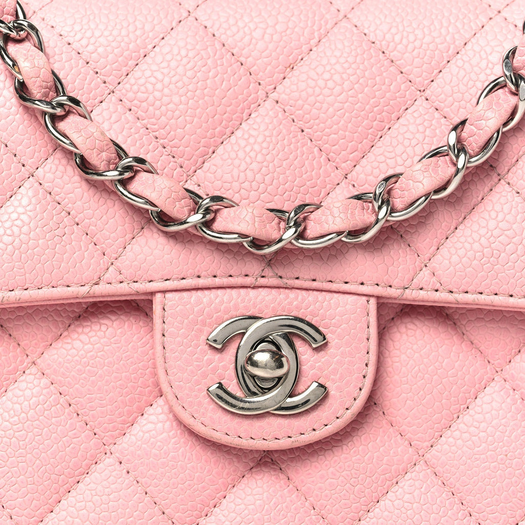 Caviar Quilted Mini Square Flap Pink
