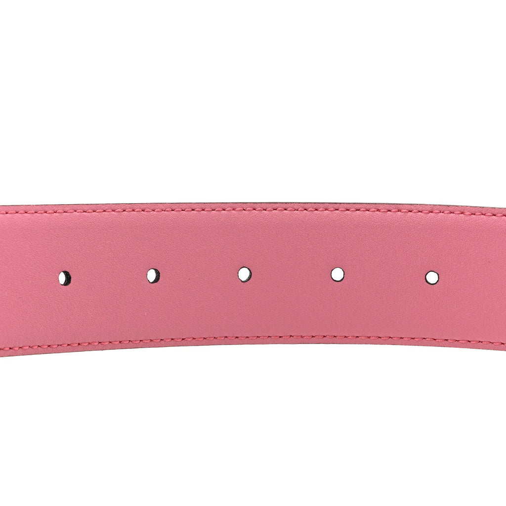 Moon Calfskin Interlocking G 37mm Belt 90 36 Glossy Pink