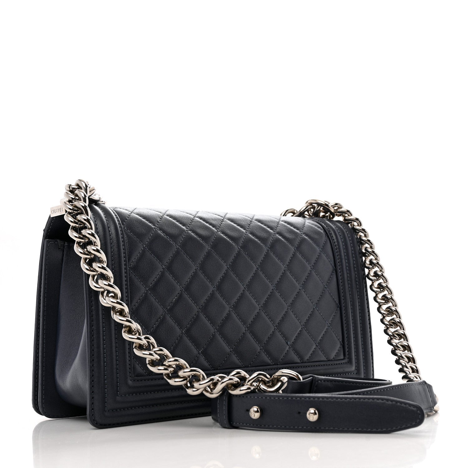 Lambskin Quilted Gradient Crystal Medium Boy Flap Blue