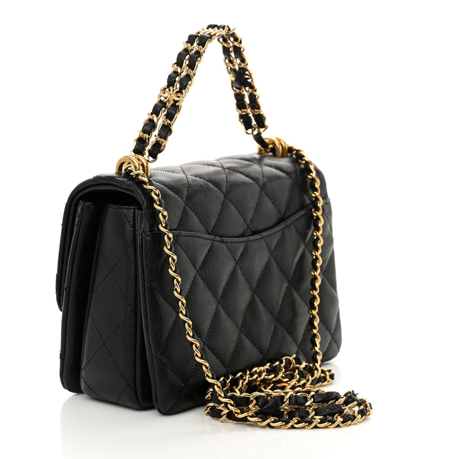 Caviar Quilted Coco First Flap Black