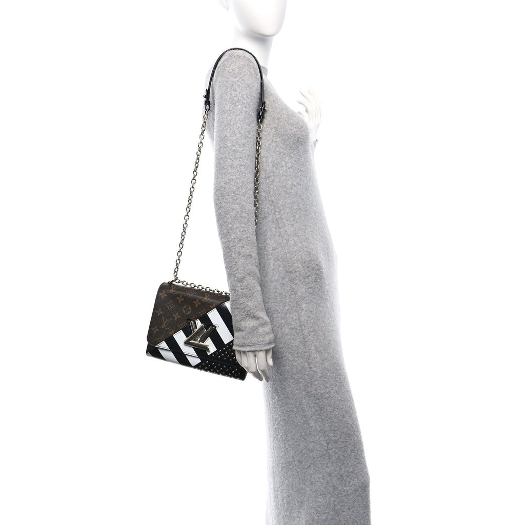 Calfskin Monogram Studded Twist Shoulder Bag MM