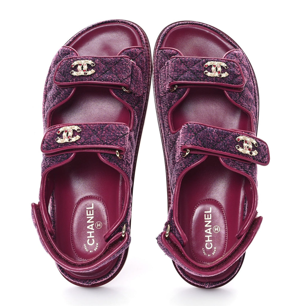 Velvet Velcro Dad Sandals 37.5 Pink