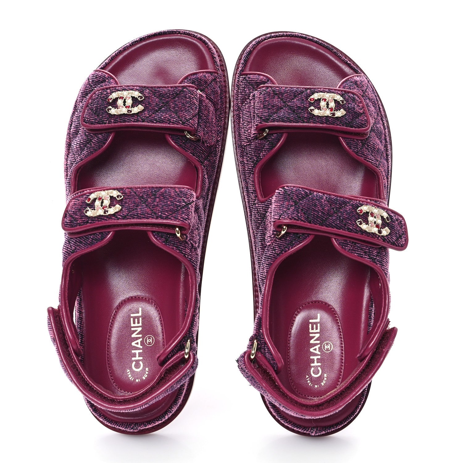 Velvet Velcro Dad Sandals 37.5 Pink