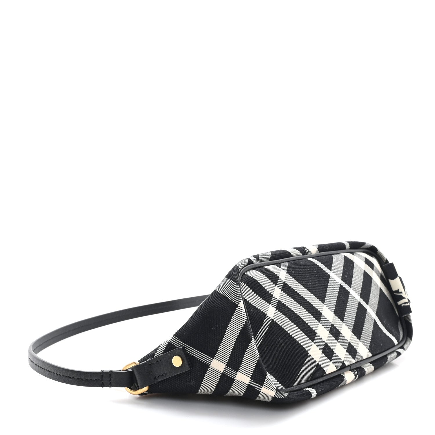 Essential Check Simple Zip Baguette Black Calico