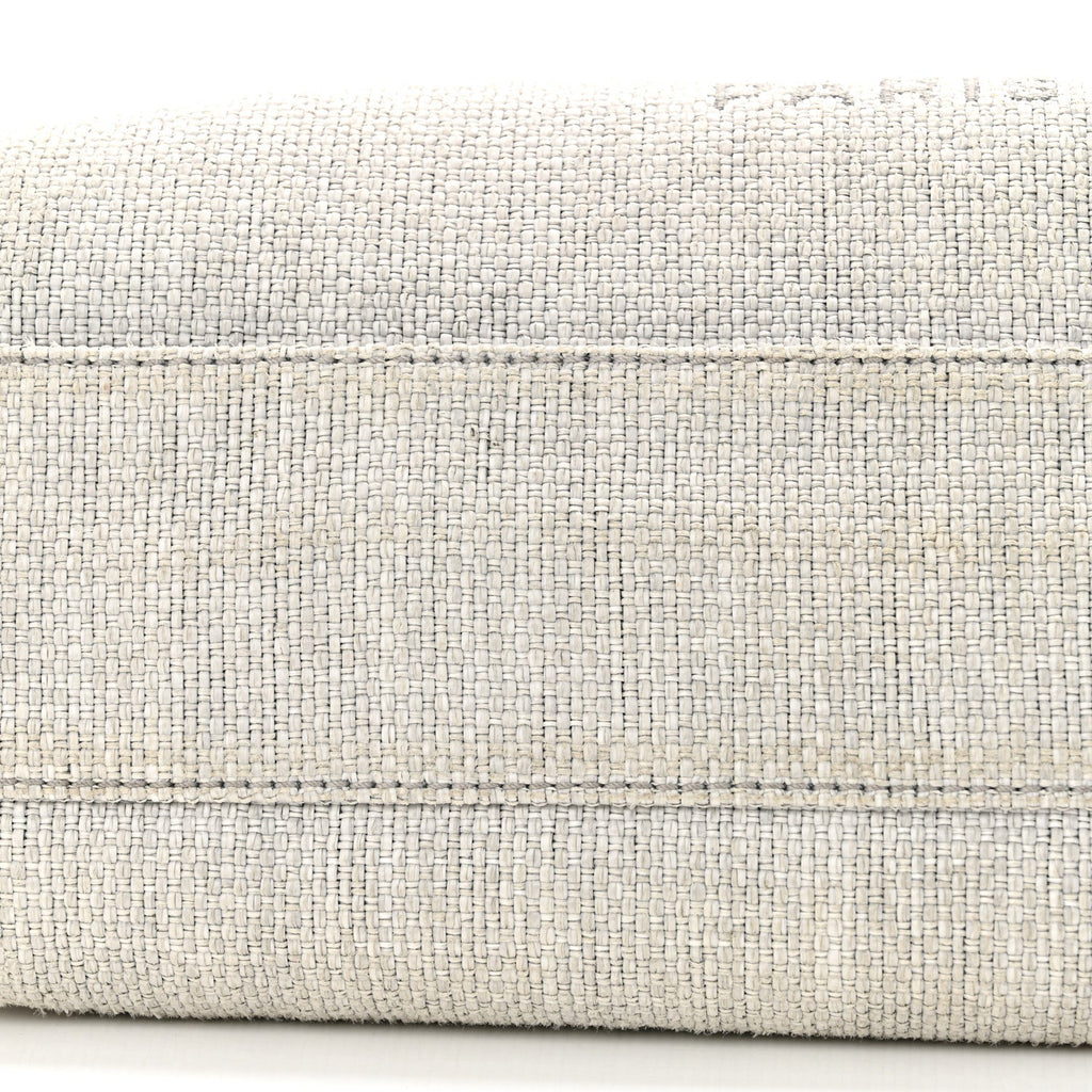 Woven Straw Raffia Small Deauville Tote Grey