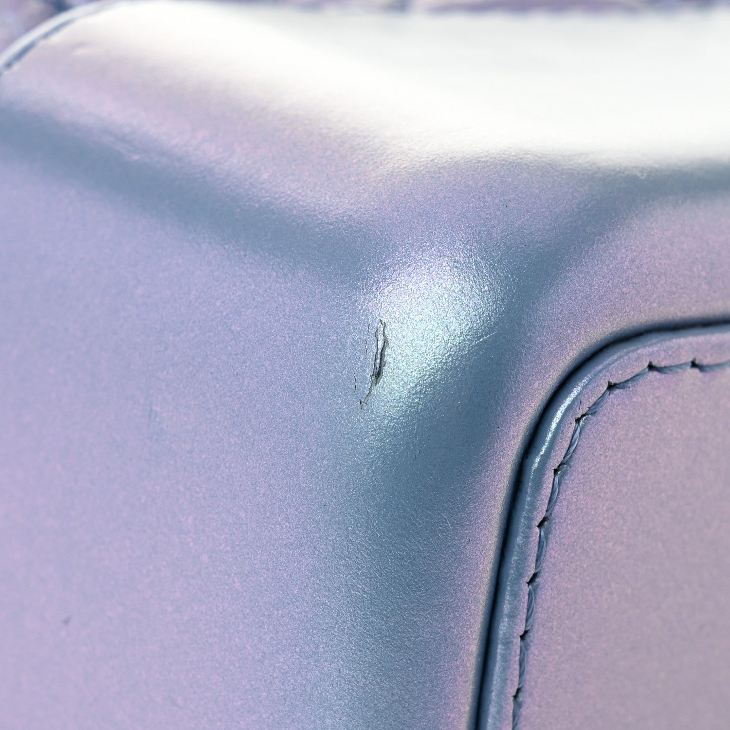 Iridescent Lambskin Calfskin Quilted Gabrielle Backpack Light Purple