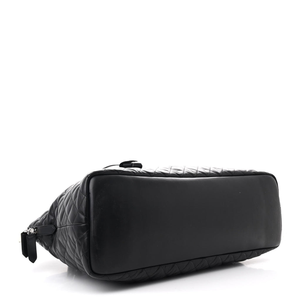 Calfskin Quilted ES Giant Travel Bag Black