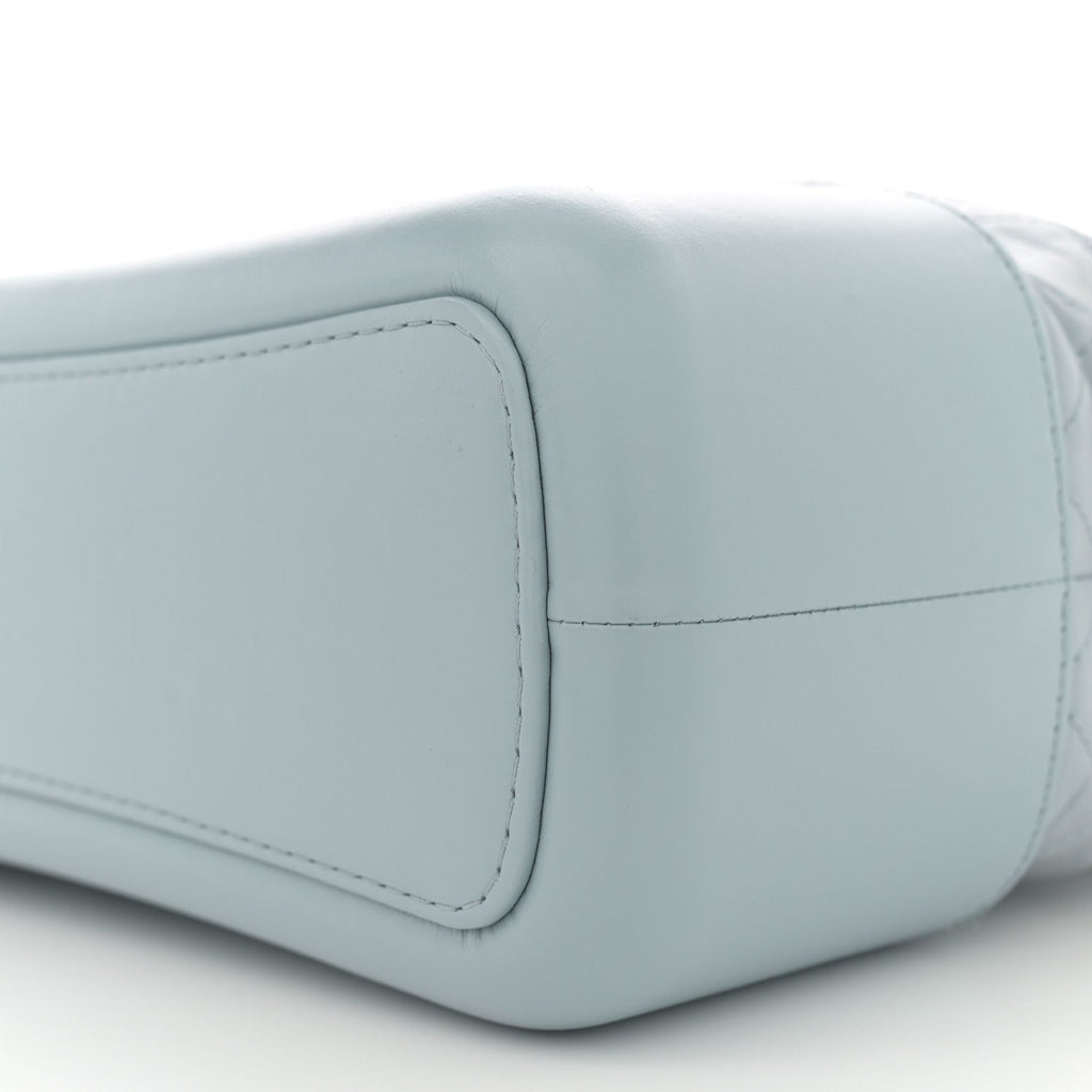 Aged Calfskin Quilted Medium Gabrielle Hobo Light Blue