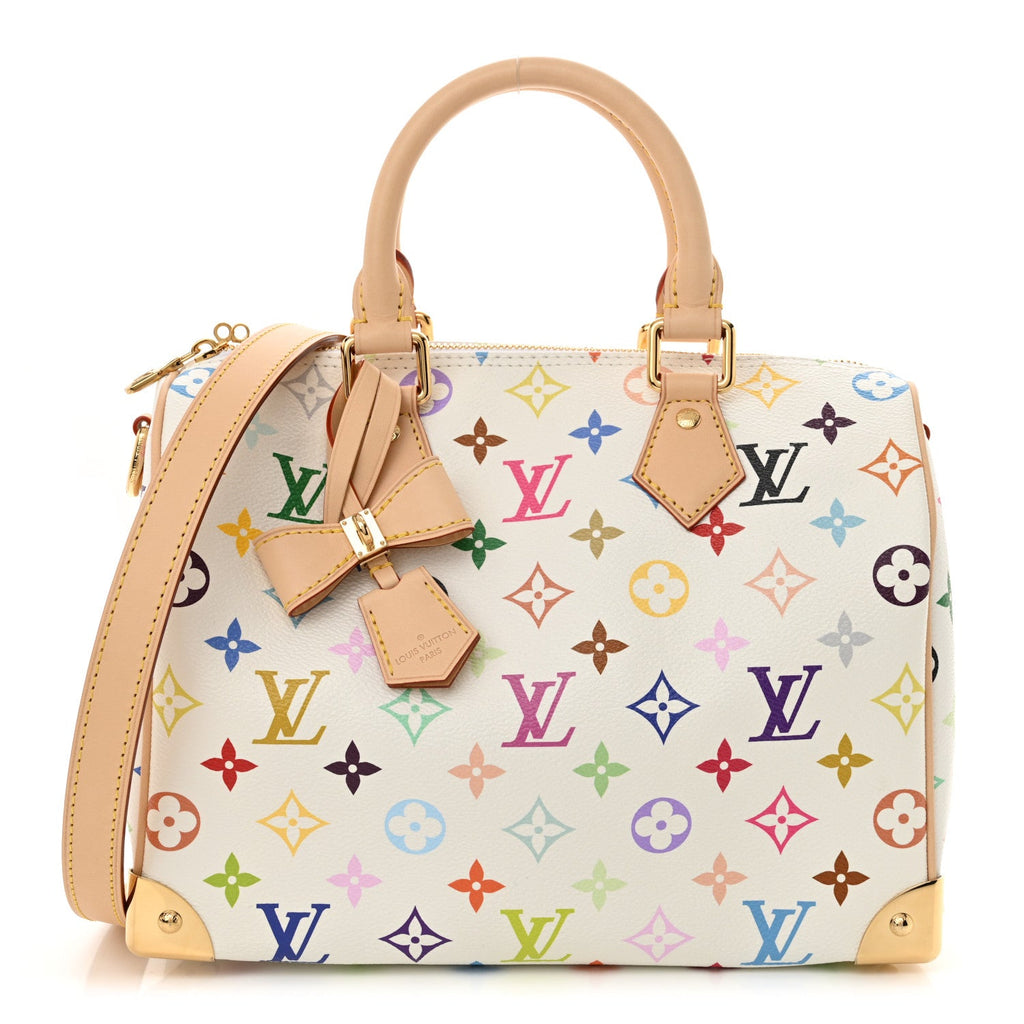 LV X TM Monogram Multicolor Speedy Bandouliere 25 White