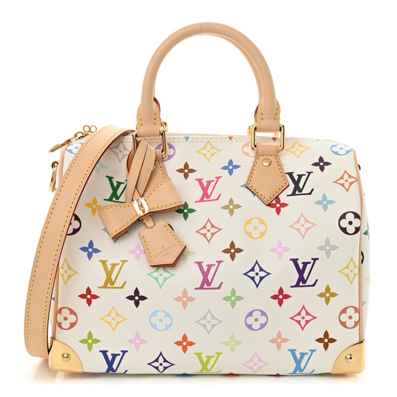LV X TM Monogram Multicolor Speedy Bandouliere 25 White