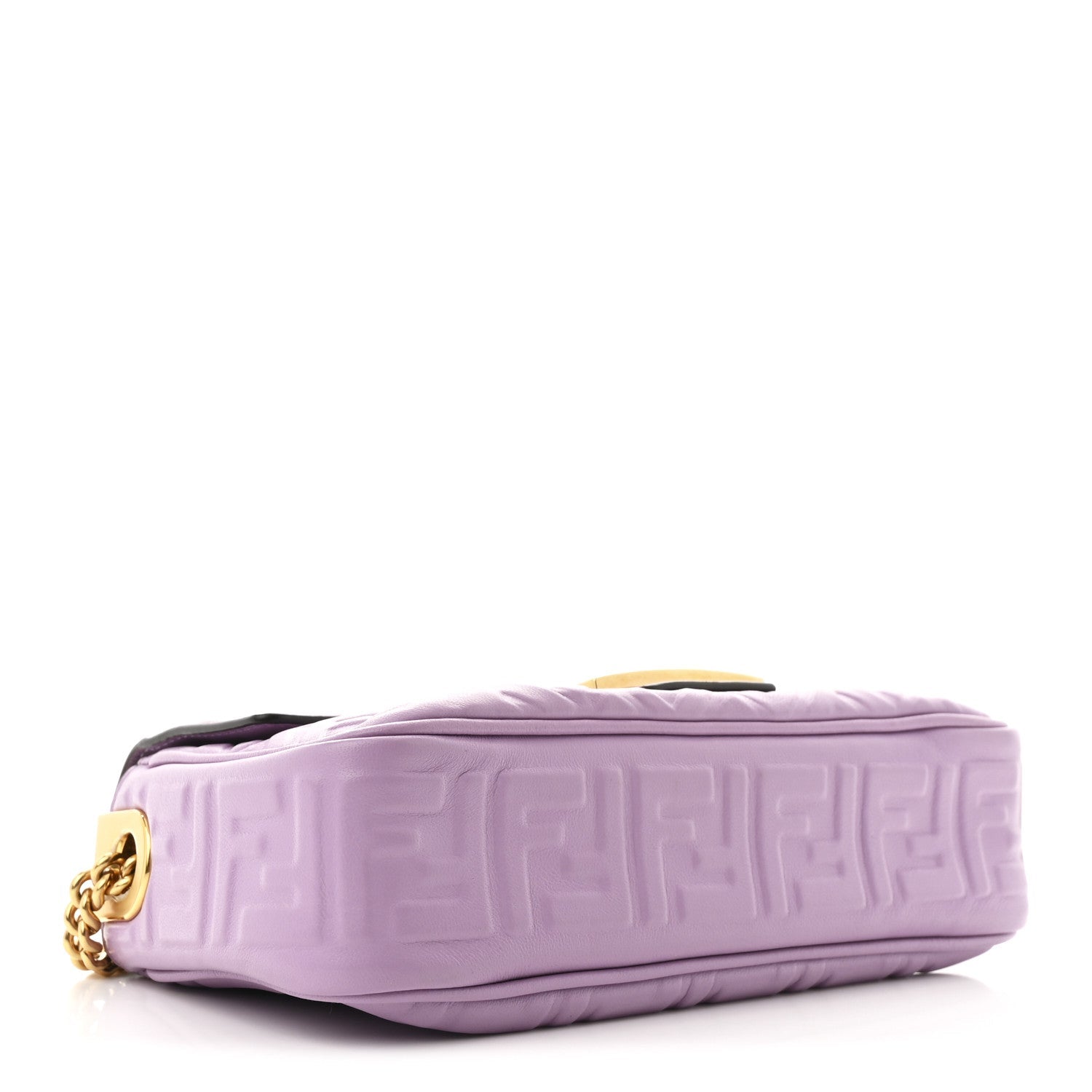 Nappa FF Embossed Small Midi Chain Baguette Violetta