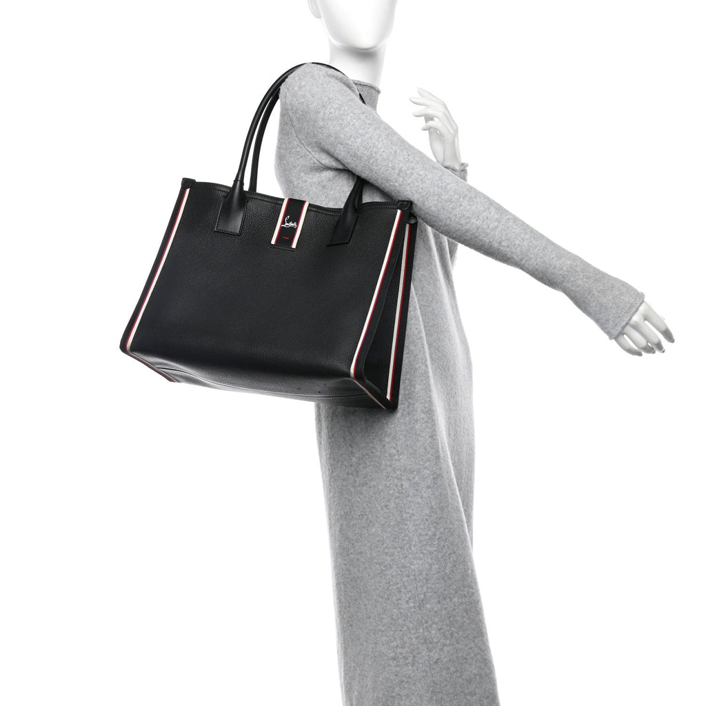 Grained Calfskin Large Nastroloubi Tote Black
