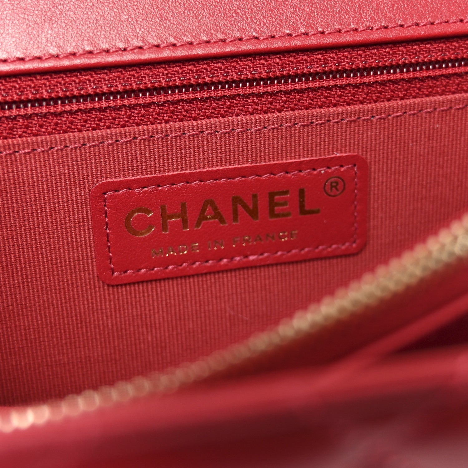 Lambskin Quilted Chunky Chain Handle Mini Flap Red