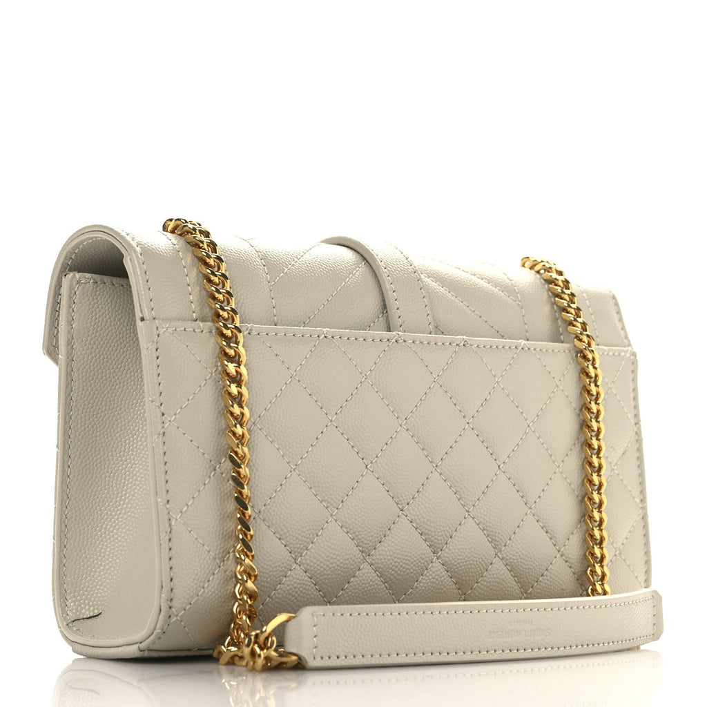Grain De Poudre Mixed Matelasse Triquilt Monogram Chain Wallet Crema Soft