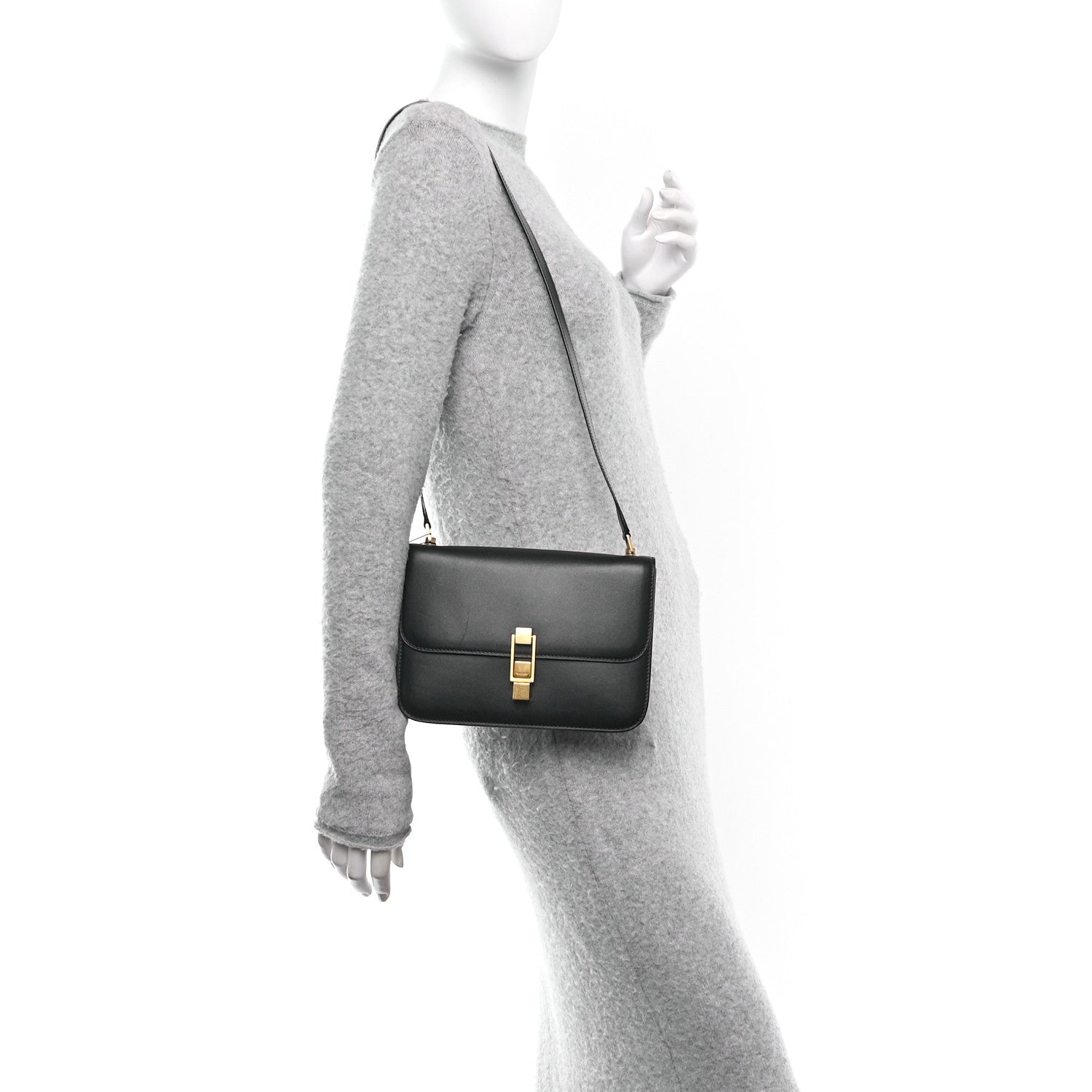 Smooth Calfskin Carre Satchel Black