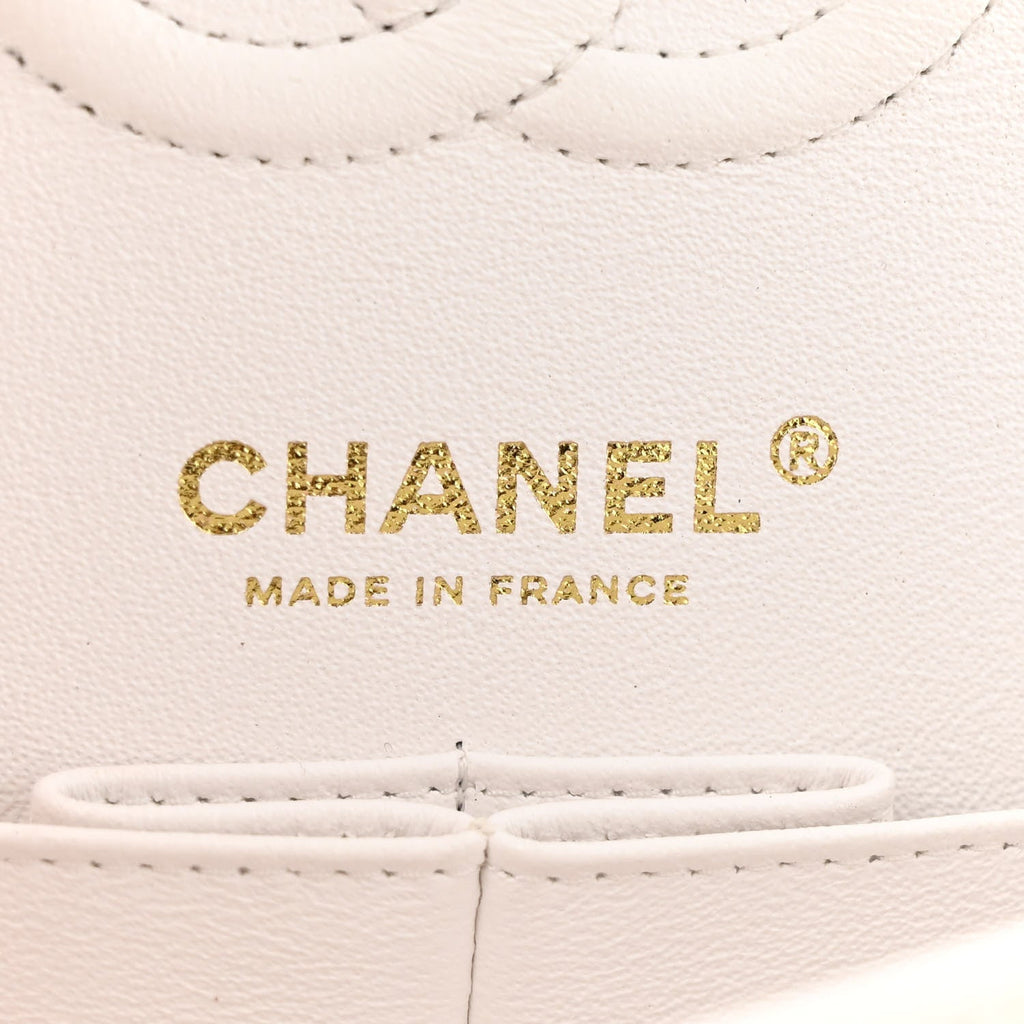 Caviar Quilted Small Double Flap White