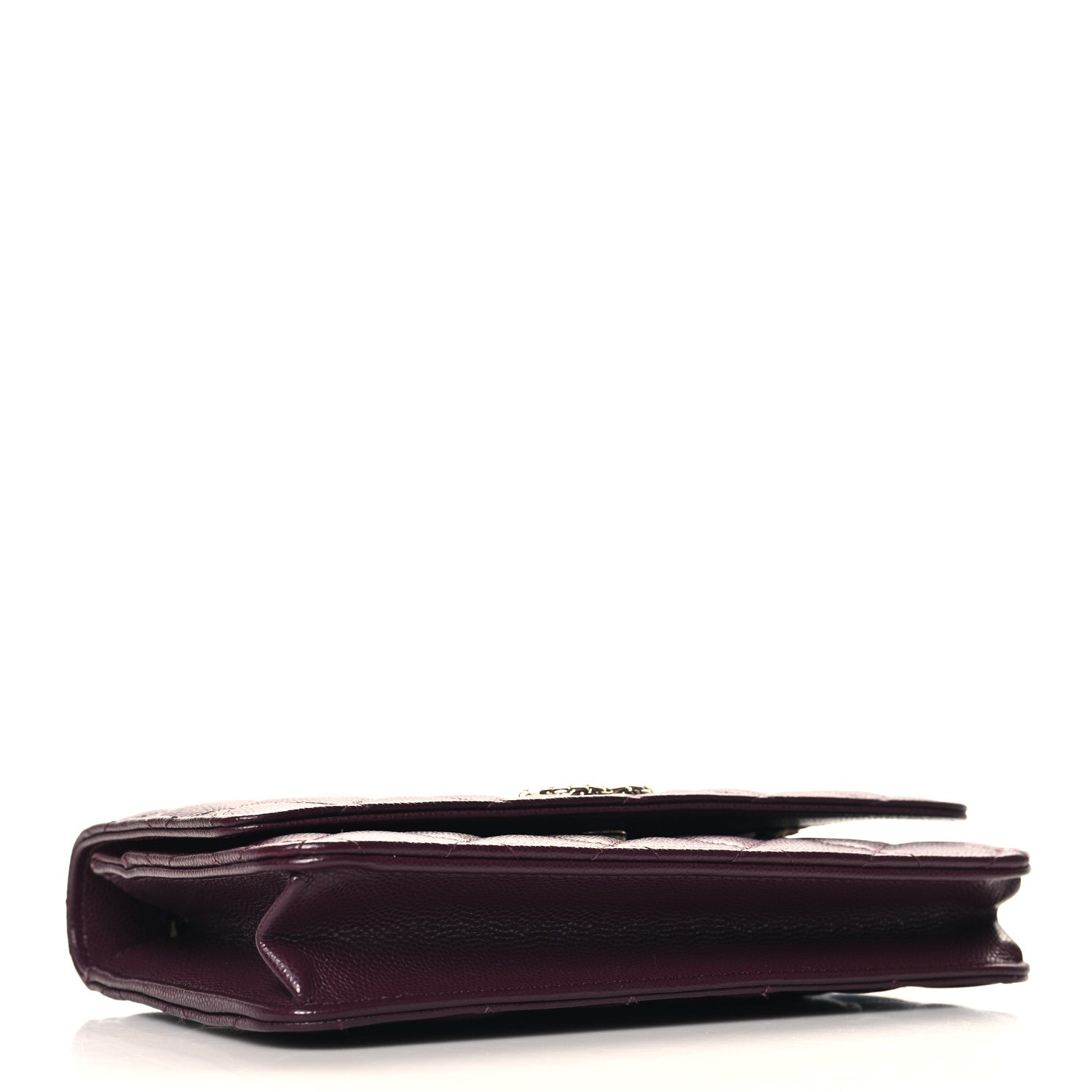 Caviar Quilted Embossed CC Wallet On Chain WOC Dark Burgundy