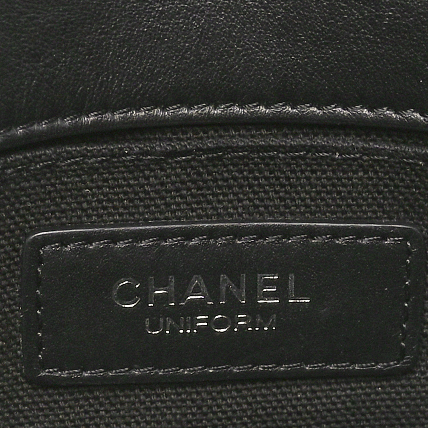 Calfskin Quilted CC Uniform Flap Belt Bag Black