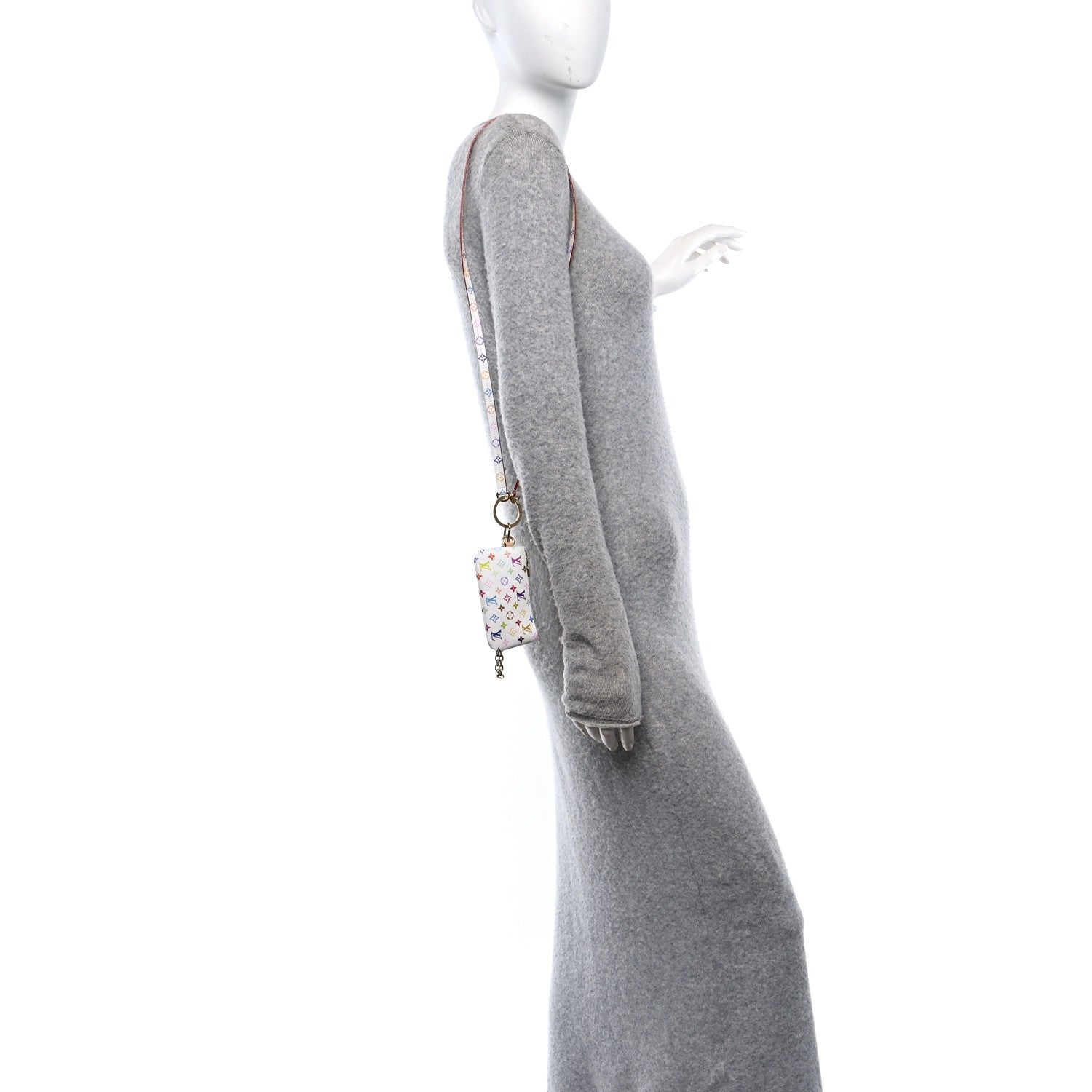 LV X TM Monogram Multicolor Phone Holder White