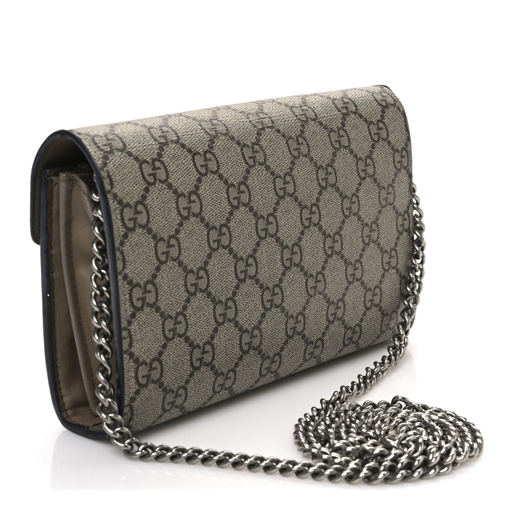 GG Supreme Monogram Mini Dionysus Chain Wallet Beige Taupe