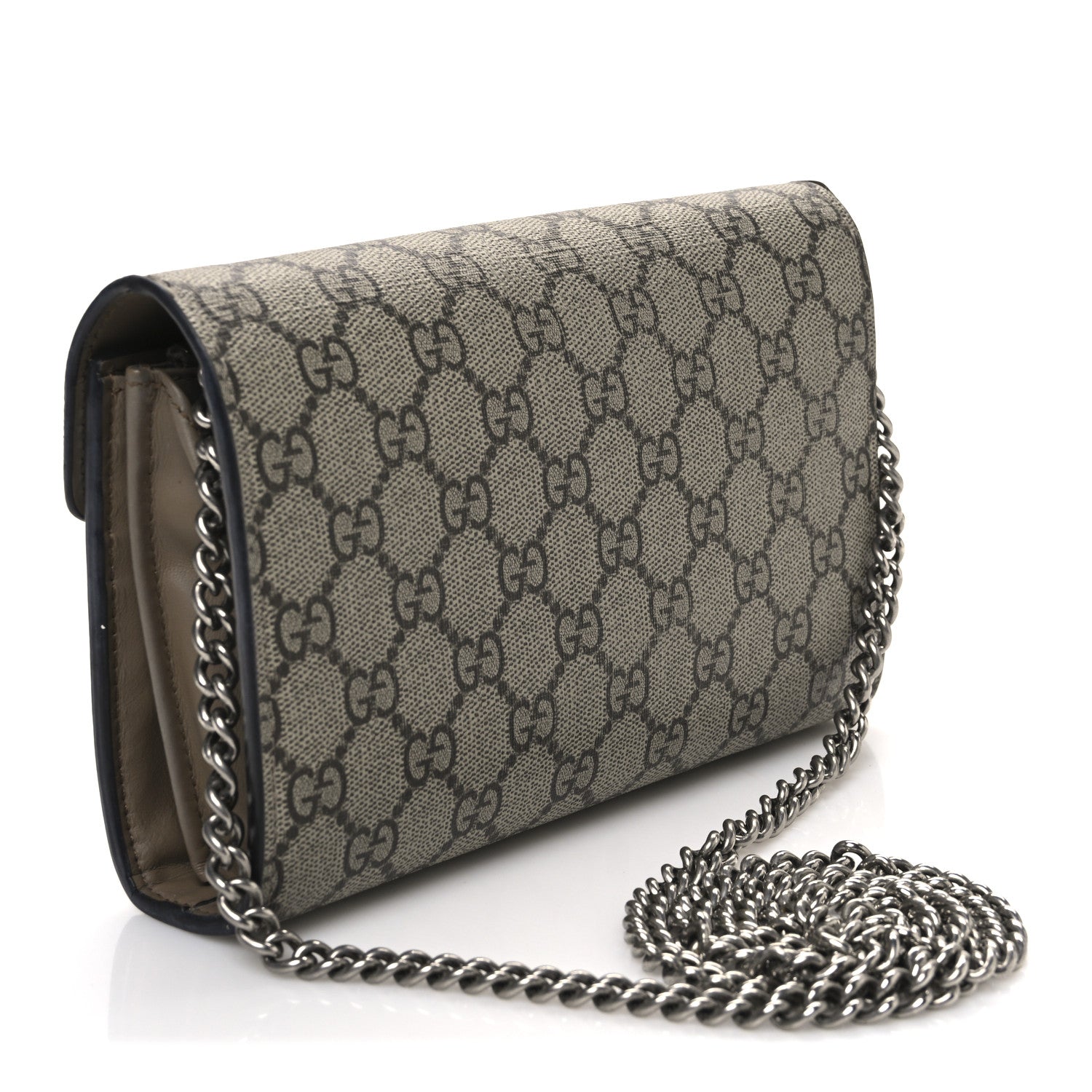 GG Supreme Monogram Mini Dionysus Chain Wallet Beige Taupe