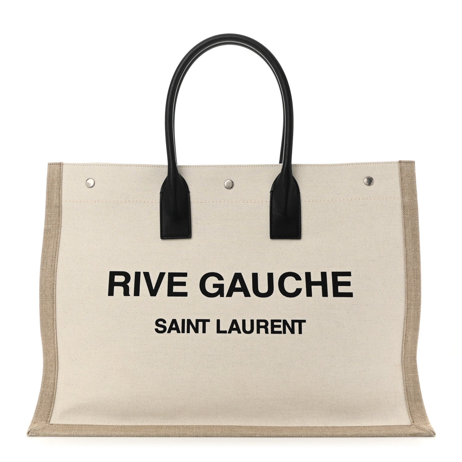 Linen Calfskin Rive Gauche Tote Optic White
