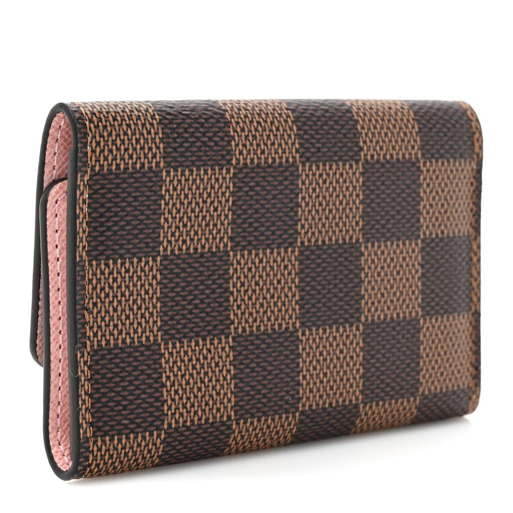 Damier Ebene Multicles 6 Key Holder Rose Ballerine