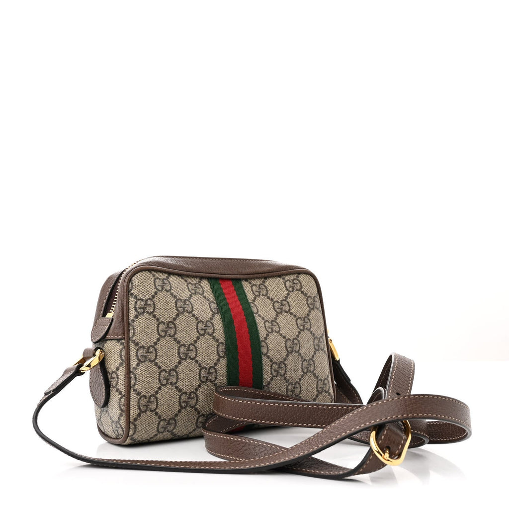 GG Supreme Monogram Web Mini Ophidia Shoulder Bag Brown